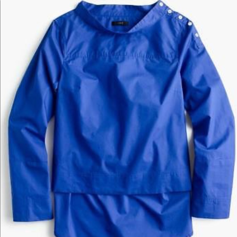 J.Crew funnel neck shirt sapphire blue size 4